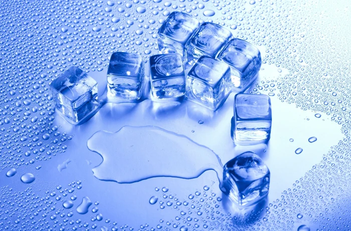 blue ice cube lot cold water drops background Wallpaper 2k 4k