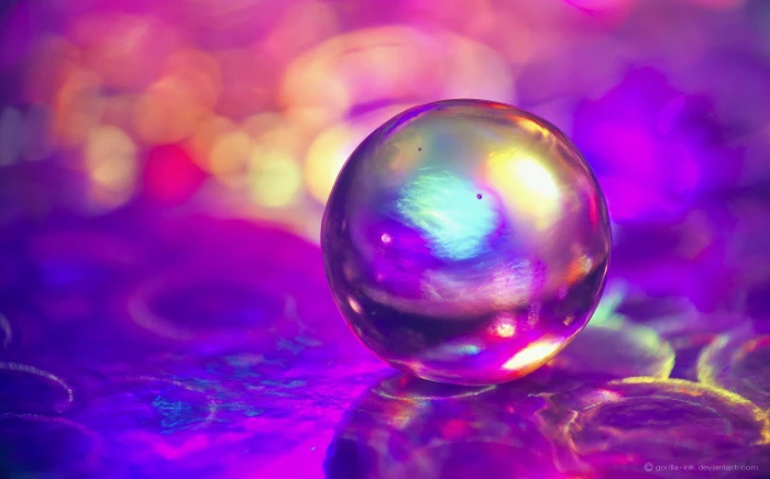 iridescent glass marble toy bubbles colorful macro bokeh 2k
