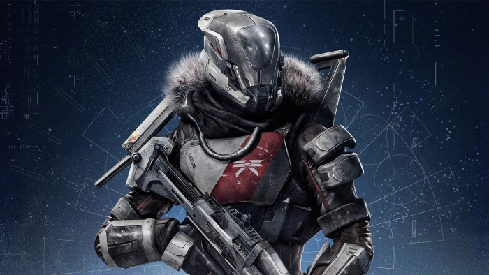 person holding rifle character digital wallpaper Destiny video game 2k