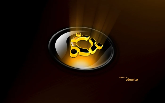 Powered By Ubuntu round yellow logo Computers Linux shape 2k