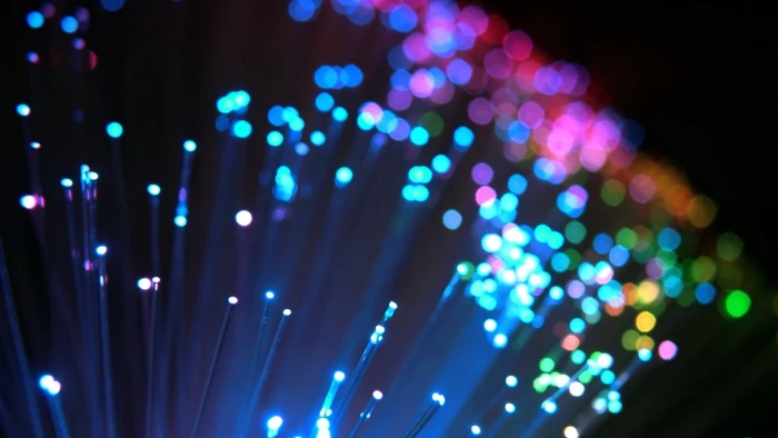 optical fiber lamp blue and pink lighted abstract bokeh 2k