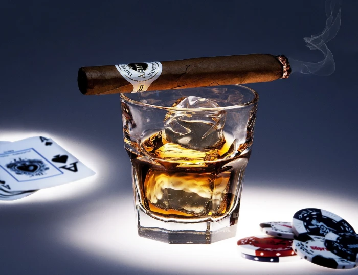 alcohol bokeh cigar cigarette cigars drink drinks glass 2k
