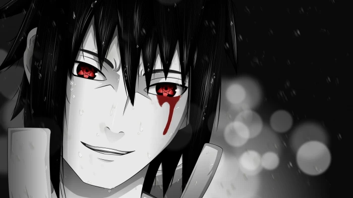 blood tears uchiha sasuke naruto shippuden sharingan bokeh selective coloring wallpape Anime Naruto HD Art 2k