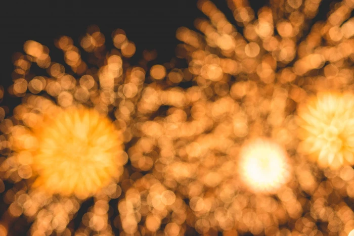 Bokeh Classy Golden Fireworks Lights Background 2 of july 2k 4k