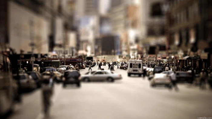 bokeh photography of cars tilt shift cityscape transportation 2k