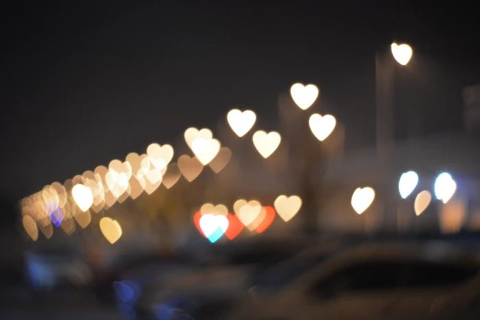 bokeh photography of city heart light love 2k 4k 5k
