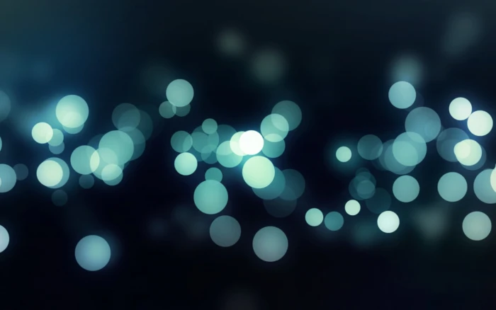 bokeh digital art blue dots cyan 2k