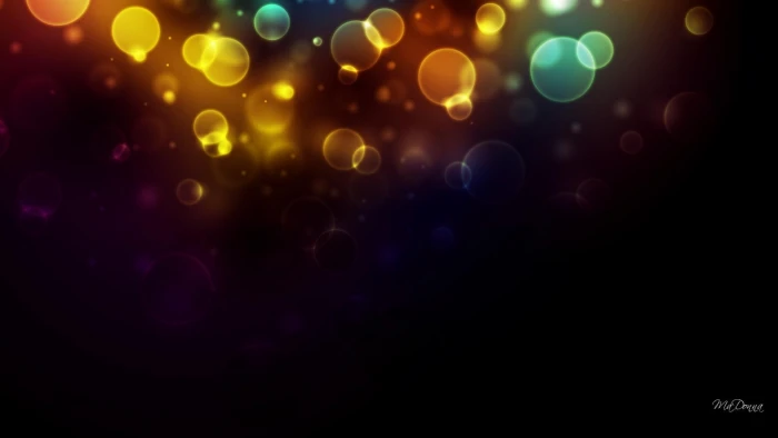 Bright Bokeh Lights abstract gold purple glow colors dark 2k
