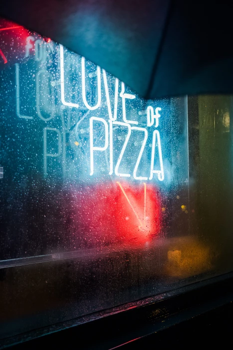 closeup photo of love pizza neon light signage lights 2k