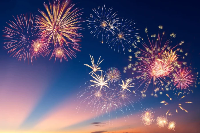 fireworks display the sky landscape night lights background 62 2k 4k