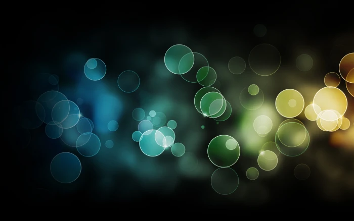 green blue and yellow light bokeh illustration 2k