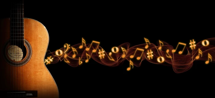 guitar music bokeh flame header banner wallpaper background 2k 4k 5k 8k 10k
