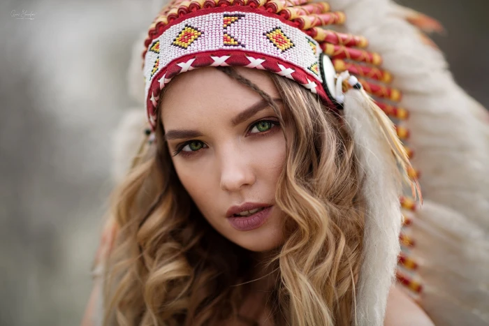 Katya Kotaro women model blonde long hair looking at viewer 2k