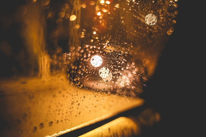 Rainy Street at Night from Car abstract bokeh car window cars 2k 4k 5k