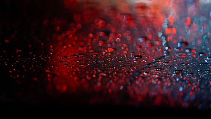 red and black abstract painting rain water drops bokeh depth of field 2k