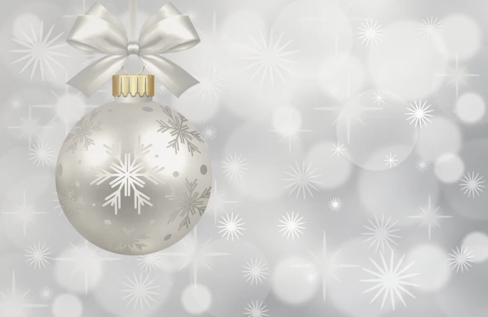 silver baoble with snowflakes print christmas bauble ornaments 2k