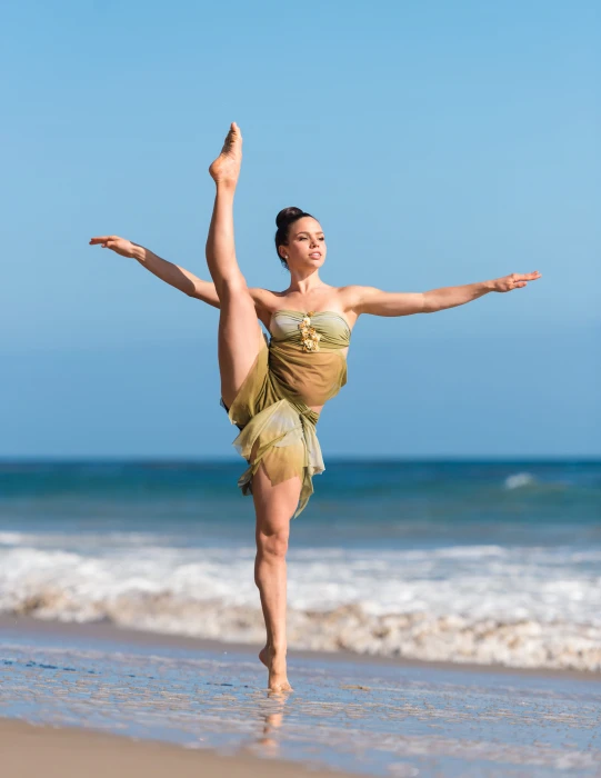 woman dancing in seashore female ballet dance beach ocean 2k 4k 5k