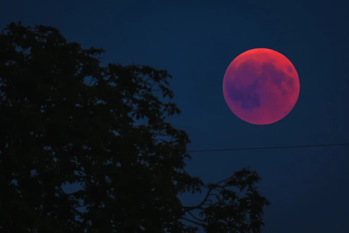 blood moon lunar eclipse full moonlight night mystical 2k 4k
