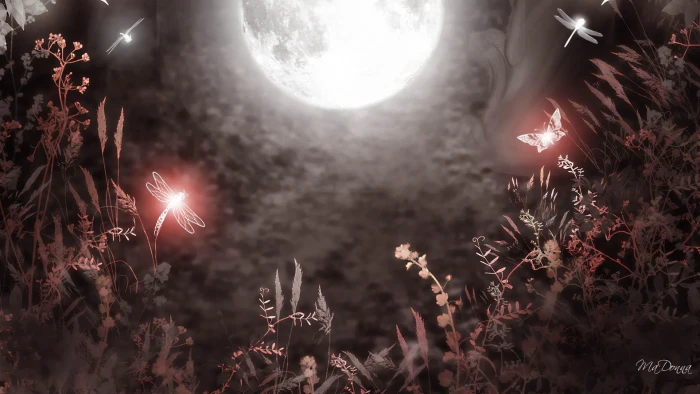 Brilliant Dragonflies fireafox persona gothic plants mystical 2k