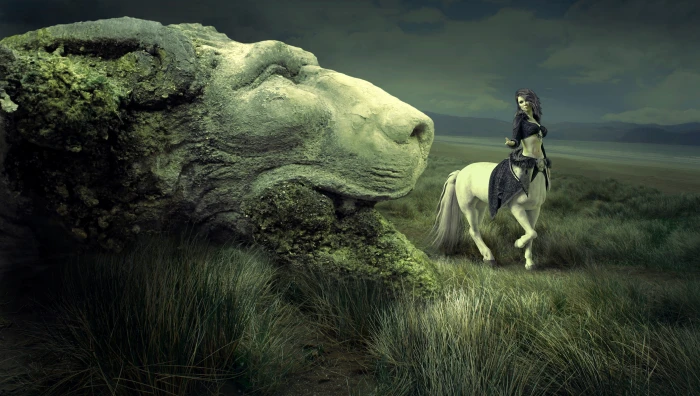 centaur poster fantasy landscape fairy tales petrified mythical creatures 2k 4k 5k
