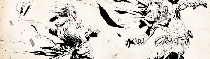 Batman and Joker digital wallpaper dual monitors multiple display 46 widescreen dualmonitor dualscreen 2k 4k