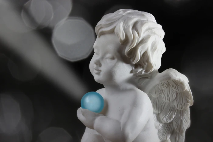 angel figure wing mystical statue atmosphere sculpture 2k 4k 5k