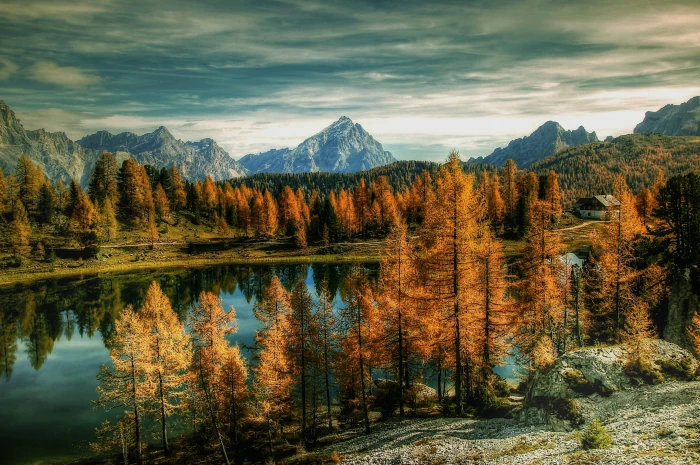 antelao dolomites bergsee alm nature blue lake unesco world heritage 2k
