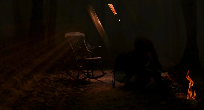 girl fantasy surreal attic rocking chair mystical fairy tales 2k 4k