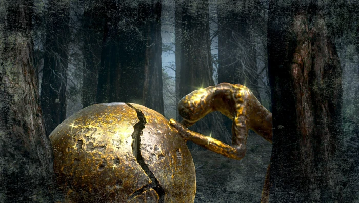 gold charad fantasy forest surreal mystical fairy tales 2k 4k 5k