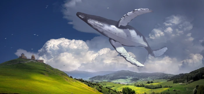 green mountain fantasy wal landscape fly clouds mystical 2k 4k 5k