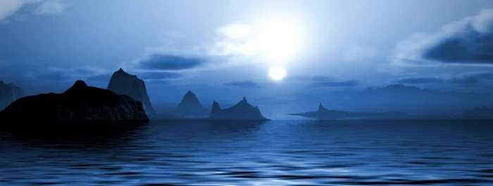 rock background sun water nature mystical hell fantasy 2k