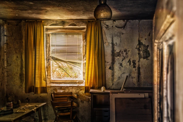 room with yellow curtains and chair near the window living 2k 4k 5k