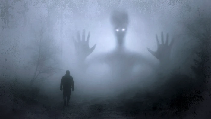 silhouette of a person with ghost and mist fantasy fog creepy 26 2k 4k 5k