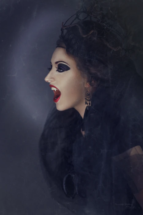 vampire woman wearing black top creepy the witch sorceress 2k 4k