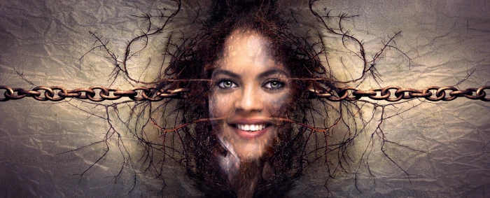 wallpaper of person s face fantasy chain surreal friendly 2k 4k 5k