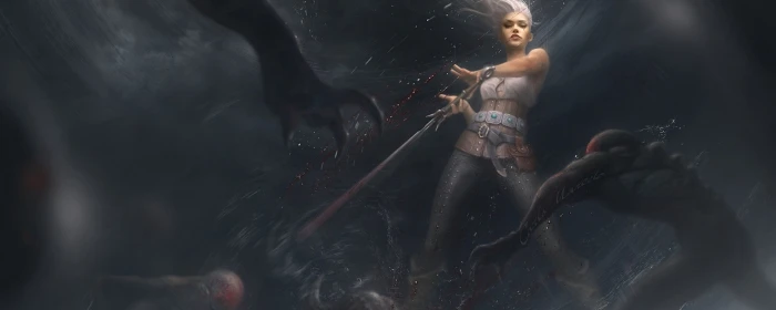 3 action Dark dual fantasy Fighting Hunt multi poster widescreen dualmonitor dualscreen 2k