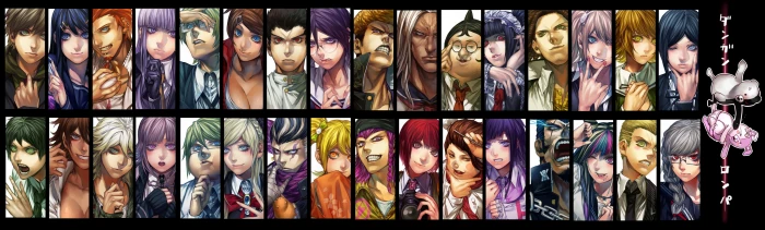 akane aoi asahina collage dangan ronpa dual fukawa hifumi widescreen dualmonitor dualscreen 2k 4k