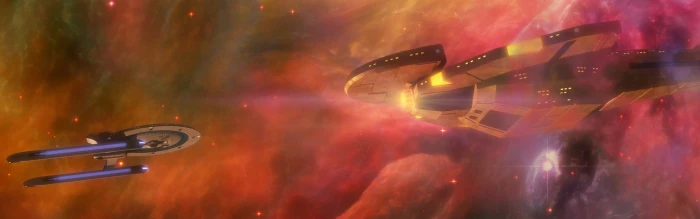 black and blue space ships Star Trek nebula stars spaceship widescreen dualmonitor dualscreen 2k 4k