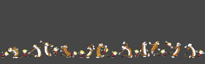 Calvin And Hobbes comics dancing Dual Monitors minimalism widescreen dualmonitor dualscreen 2k 4k