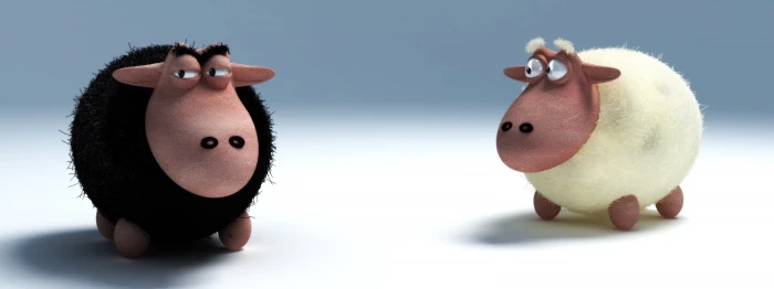 Cartoon dual humor monitor multi screen sheep studio shot widescreen dualmonitor dualscreen 2k