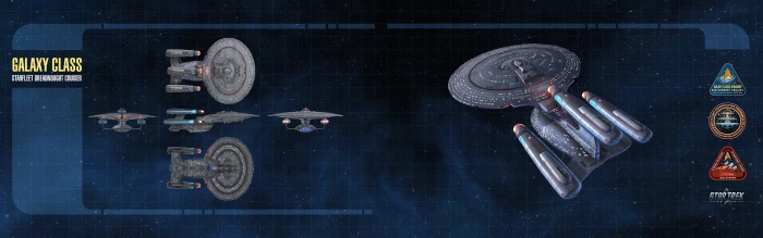 Galaxy Class illustration Star Trek spaceship multiple display widescreen dualmonitor dualscreen 2k 4k