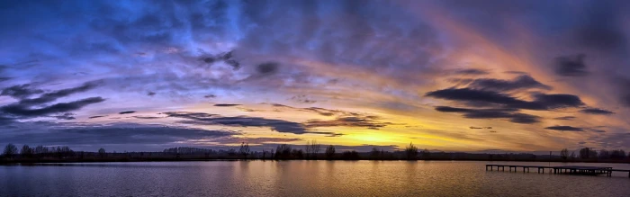 photography of sunset and body water landscape clouds multiple display widescreen dualmonitor dualscreen 2k 4k