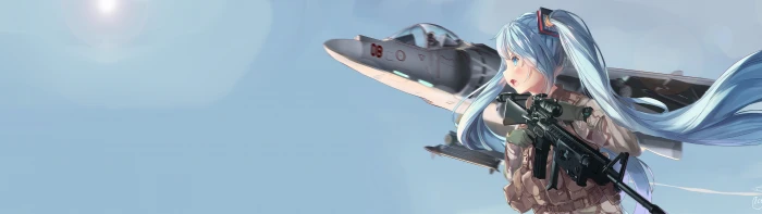 wide screen ultrawide dual monitors Hatsune Miku anime widescreen dualmonitor dualscreen 2k 4k