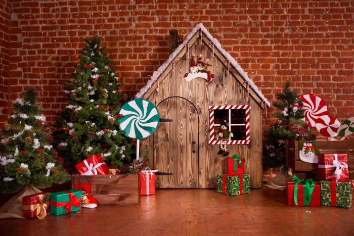 brown wooden house Christmas decor decoration room toys 2k 4k 5k