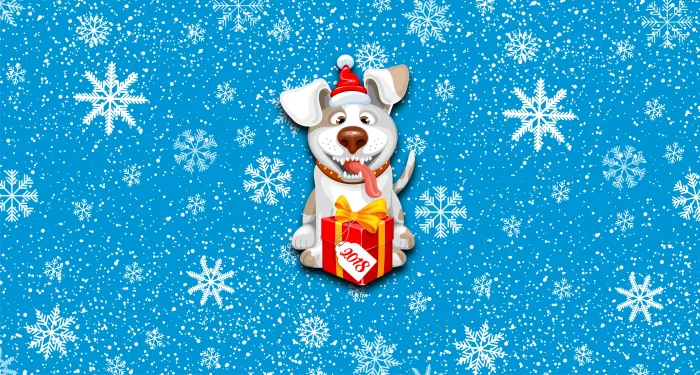 Christmas cute animals New Year dog snow 2k 4k 5k 8k