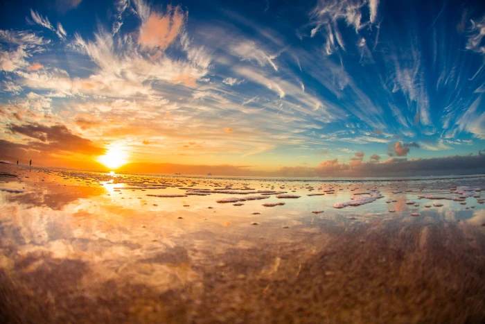 ocean near mountain during sunrise north shore hawaii 2k 4k 5k