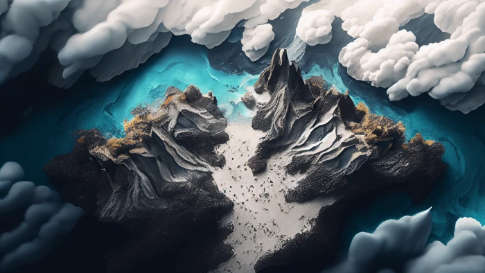 Cloudy Abstract Island 2k