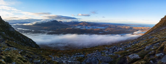aerial photography of mountains covered with clouds torridon scotland 2k 4k 5k 8k 10k