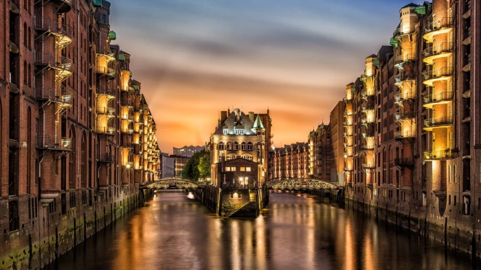 Hamburg Architecture Landscape Scenery 2k