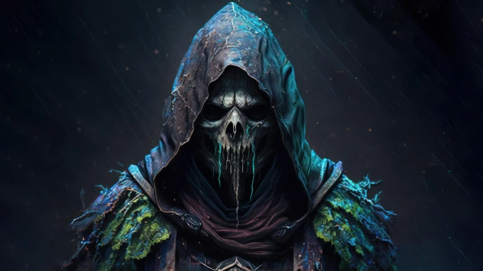 cool wallpaper masked skeleton warrior 2k 4k